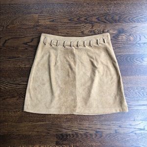 LF Indikah Brown Suede Mini Skirt